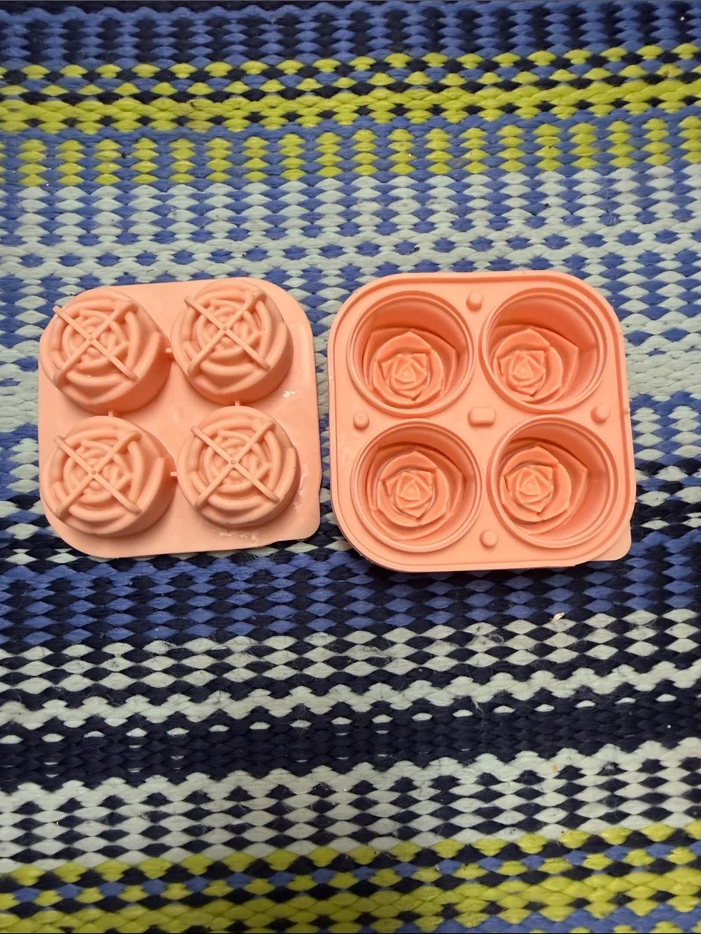 Silicone Rose Mold - Pink 4-Cavity Floral Baking & Craft Mold